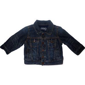Baby Gap Denim Jacket Unisex Snap Lined Blue‎ Denim Trucker Jacket 6-12 Months